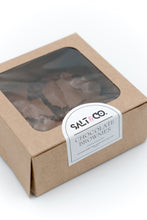 Load image into Gallery viewer, Salt &amp; co brown cardboard box with four chaclate brownies in.
